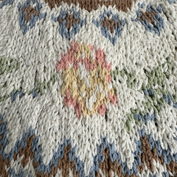 Vintage Liz Sport “Irish Brogue” hand knit cotton sweater - Picture 5 of 11